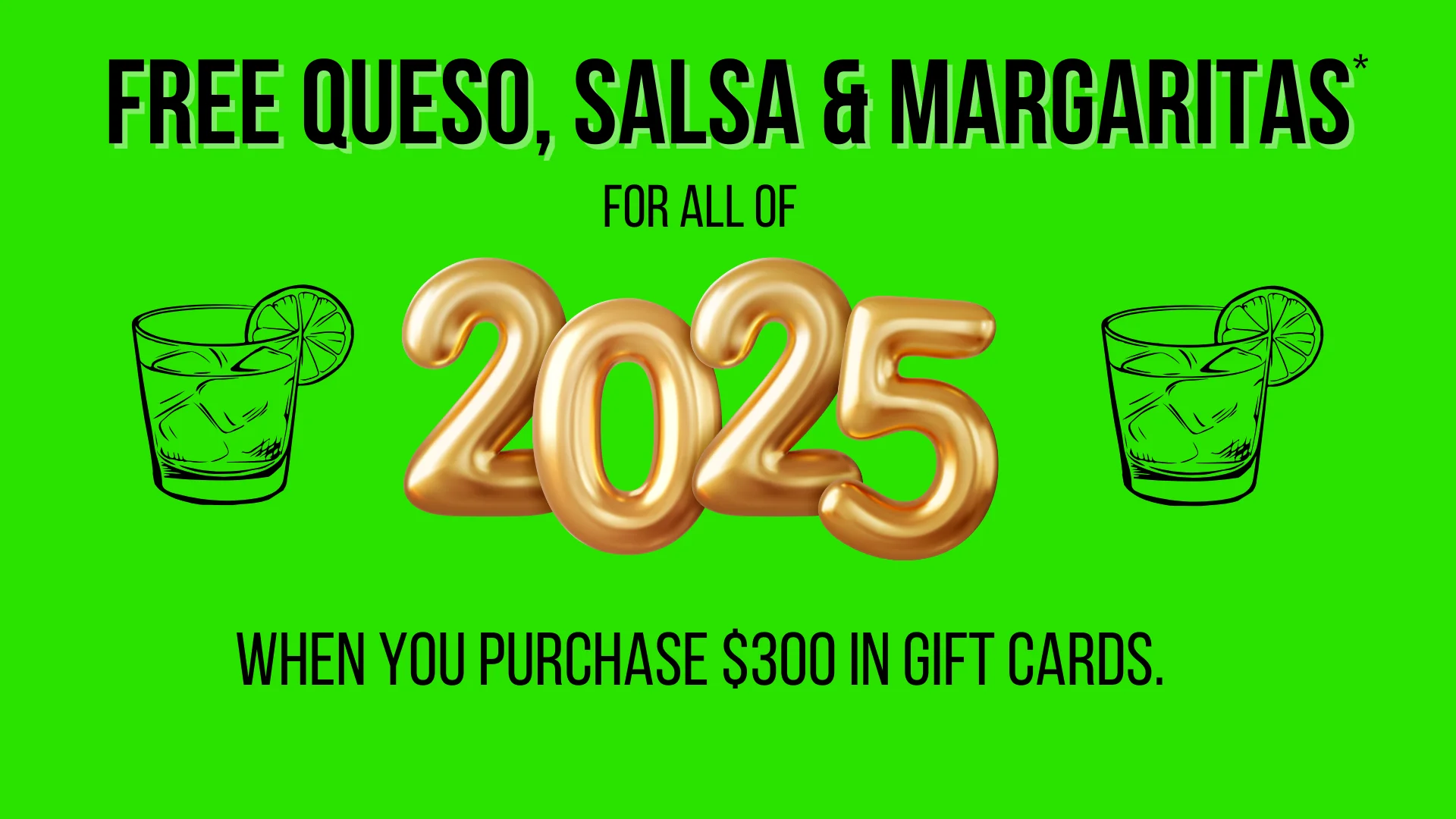 Free Queso & Margaritas Gift Card Promo header