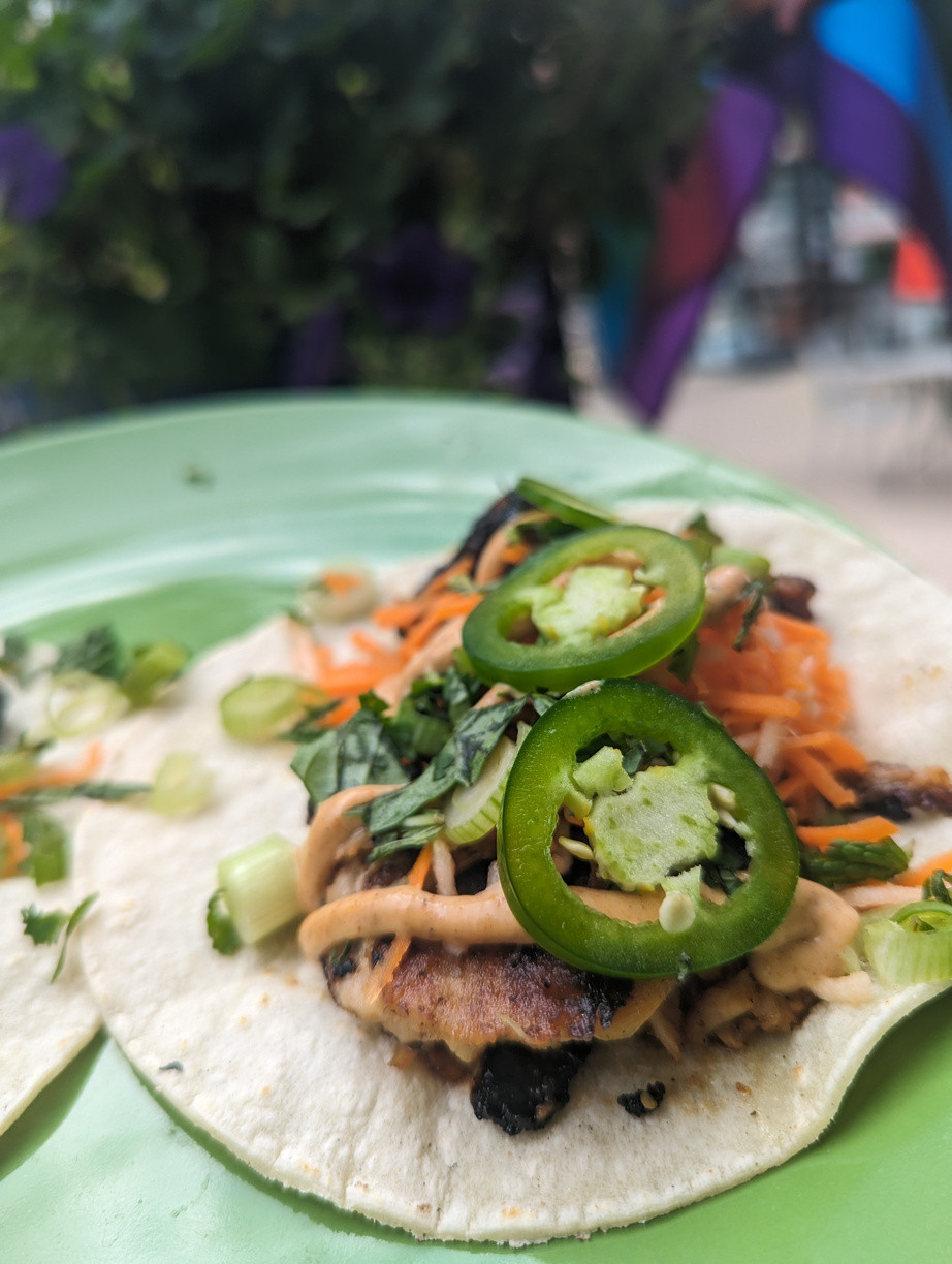 Banh mi taco with jalapeno